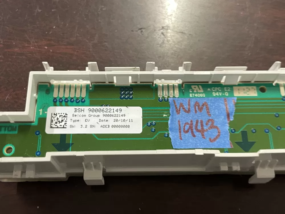 Bosch 9000622149 Dishwasher Control Board AZ62184 | Wm1943