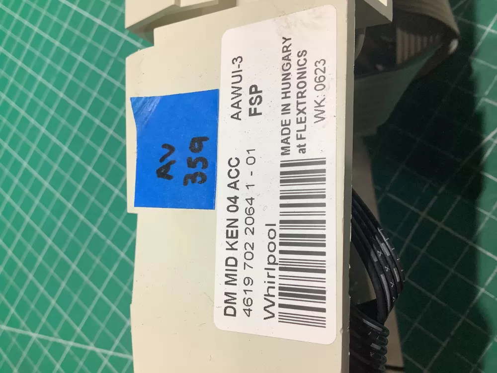 Whirlpool 4619 702 2064 1 - 01 Washer UI Control Board AZ186062 | AV359