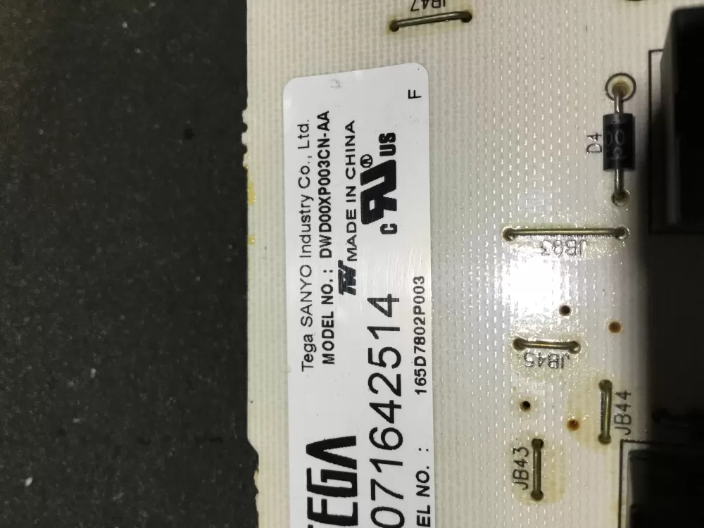 GE 165D7802P003 Dishwasher Control Board