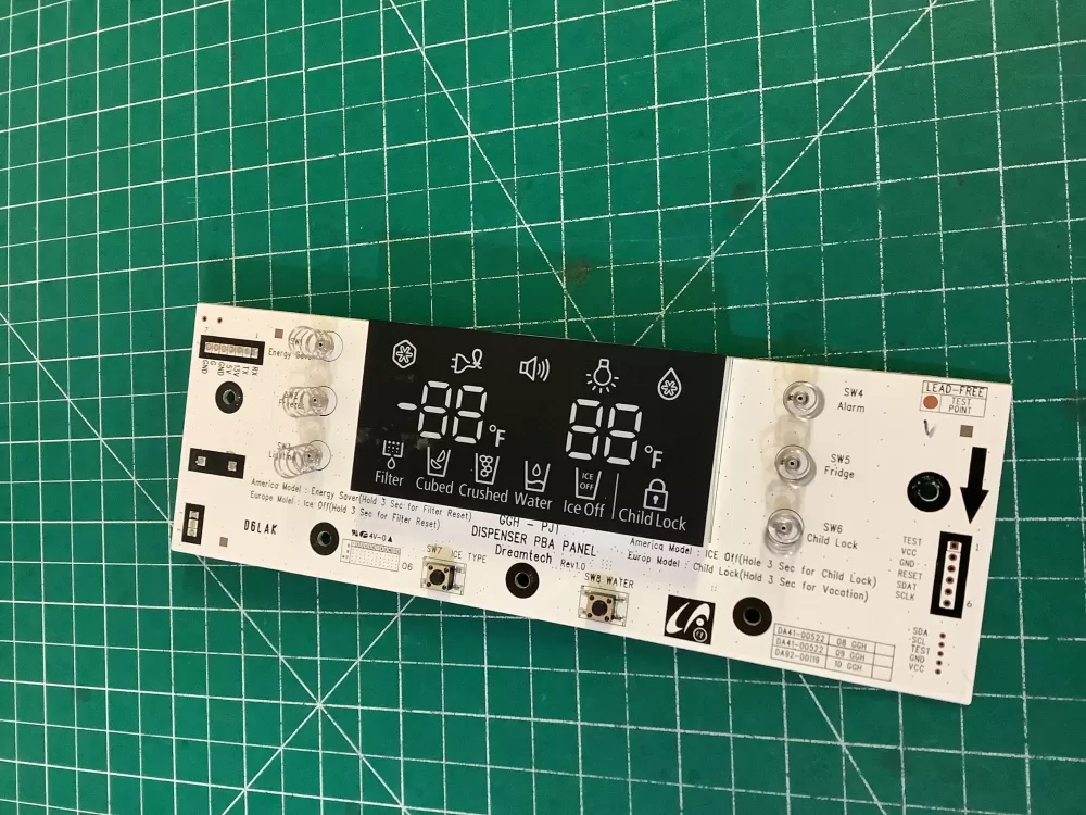 Samsung DA97-00522A Refrigerator Dispenser Control Board