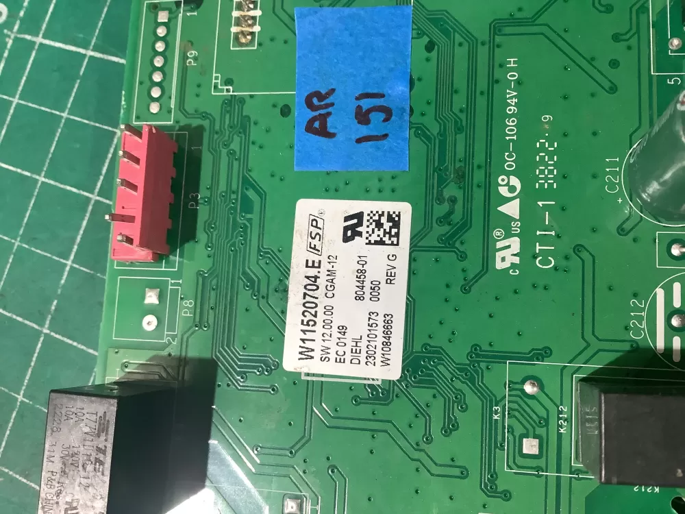 Whirlpool oven control board W11520704E AZ196050 | AR151