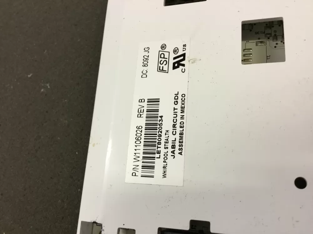 Whirlpool Amana W11106026 Refrigerator Control Board Interface  AZ79655 | NR2091