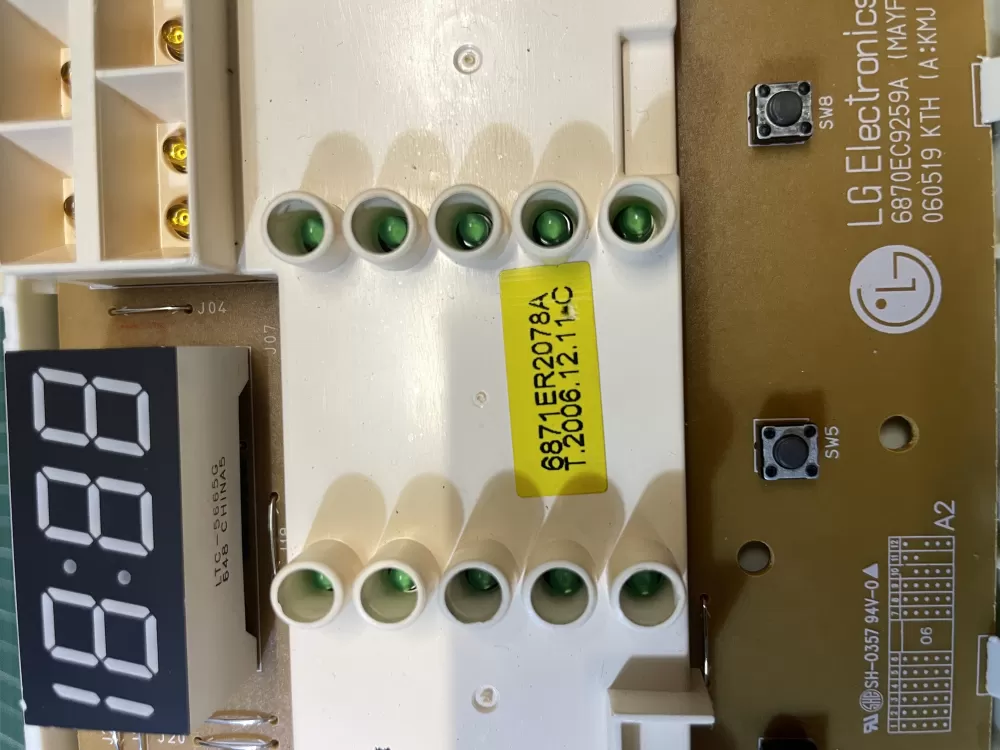 LG 6870EC9259A 6871ER2078A Washer Control Board AZ202384 | Wmv820