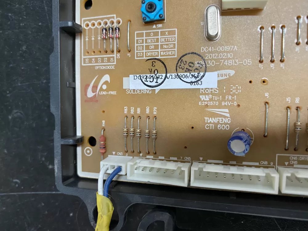 Samsung DC92-01032A Washer Control Board AZ17010 | BK998