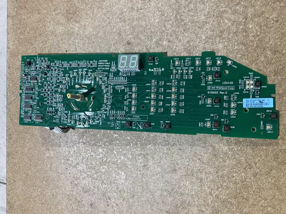 Whirlpool W10298622 W10297398 Washer Control Board
