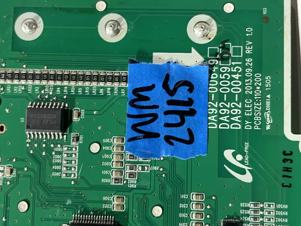 Samsung DA92 00649A Refrigerator Control Board Dispenser AZ143984 | Wm2415