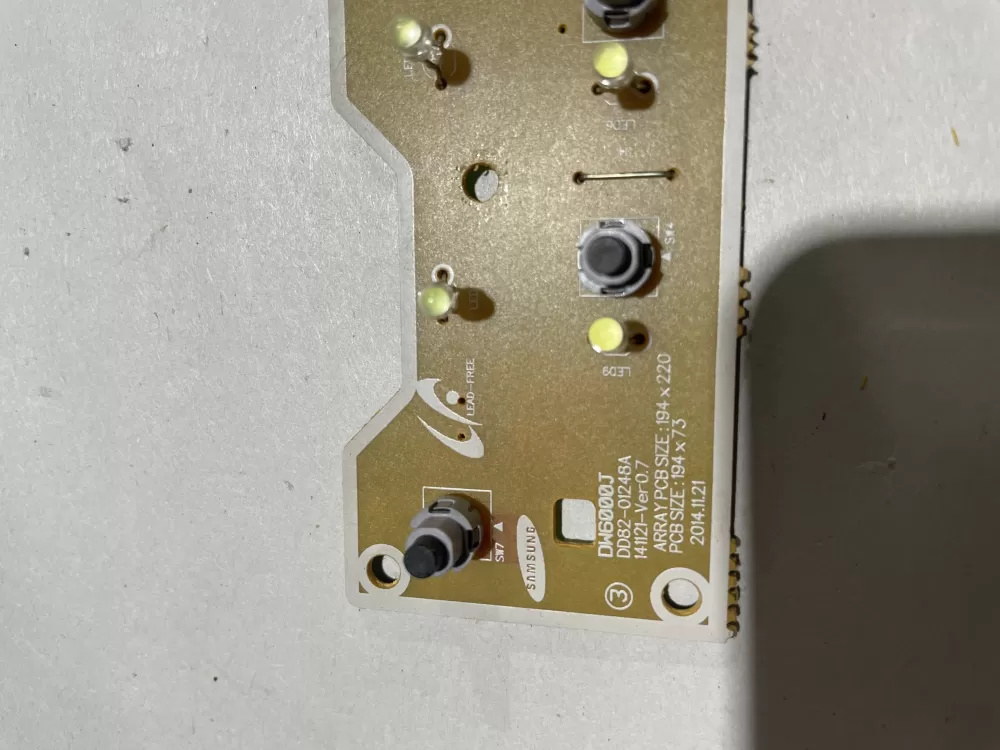 Samsung DD82 01248A Dishwasher Control Board AZ139097 | KM275
