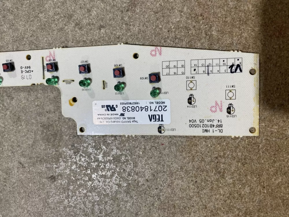GE 165D7803P003 Dishwasher Control Board AZ72198 | BK1353
