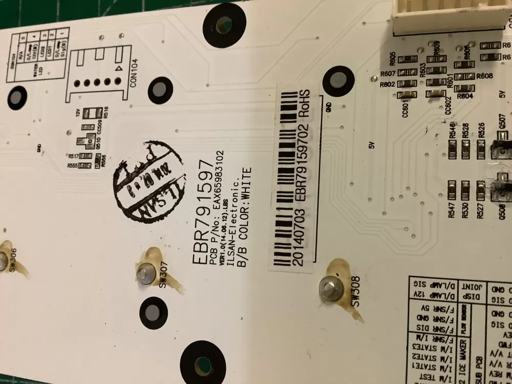 LG EBR79159702 KENMORE Refrigerator Control Board Dispenser AZ182547 | NR2689
