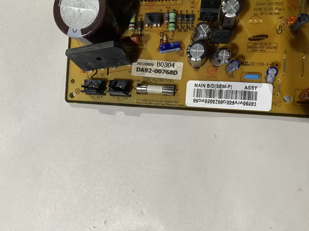 Samsung DA92 00768D Refrigerator Control Board Inverter AZ141733 | BK564