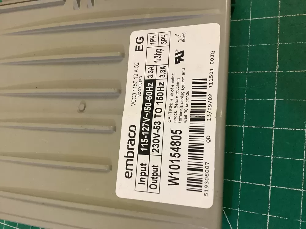 Whirlpool W10154805 Refrigerator Inverter Control Board AZ197023 | NR2753