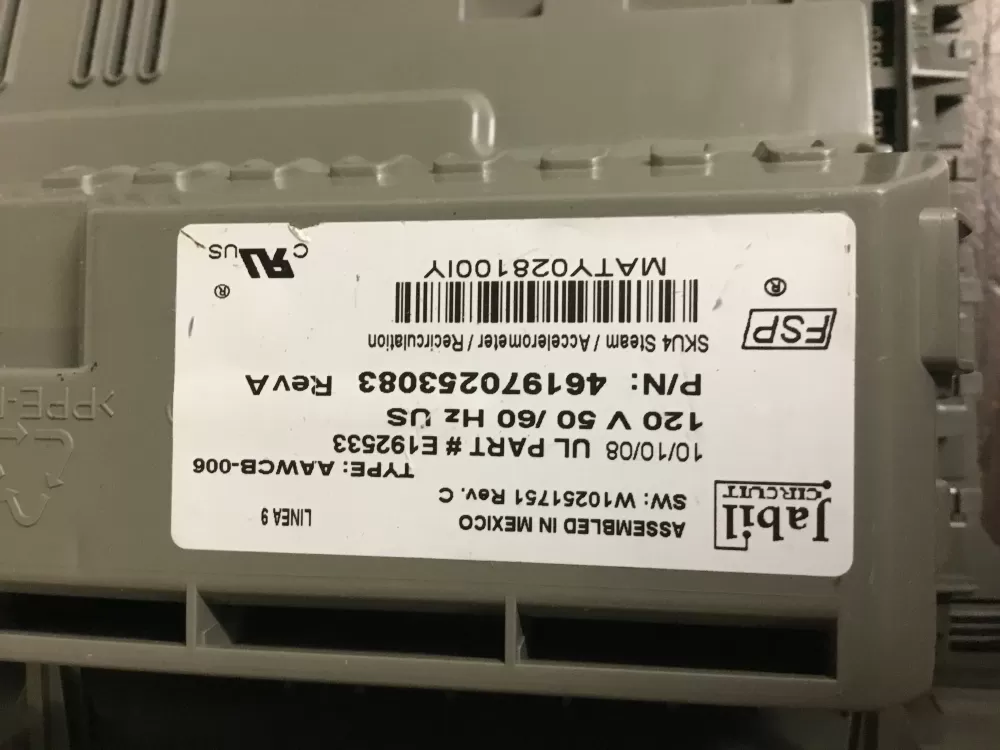 461970253083 w10306981 W10391042 Washer Control Board AZ17794 | NR189