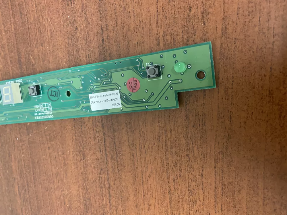 GE 197d4143g012 Ebx1018g003 Refrigerator Control Board AZ47388 | BK582