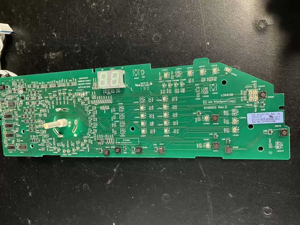 Whirlpool WPW10298625  AP6019049  W10298625  W10297392  4444413  PS11752353 Dryer Control Board