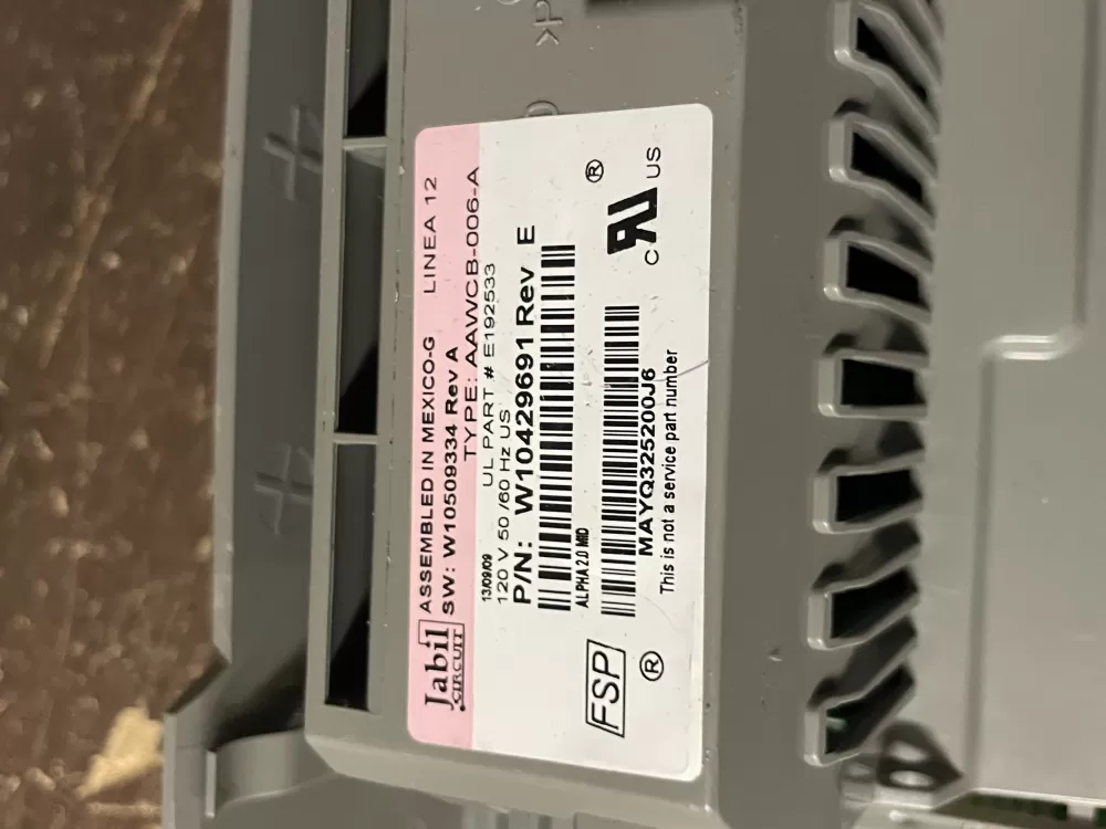 Whirlpool Maytag W10429691 Washer Control Board AZ51670 | Wmv531