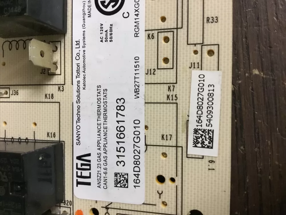 GE 164D8027G010 WB27T11510 Range Control Board AZ21947 | NR122