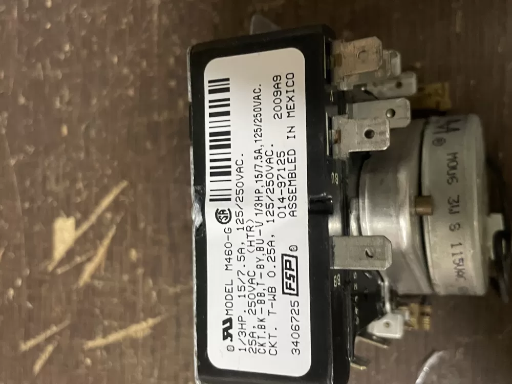 Whirlpool  Maytag  Amana  Crosley WP3406725  AP6008573  3406725  529121  PS11741713 Dryer Timer
