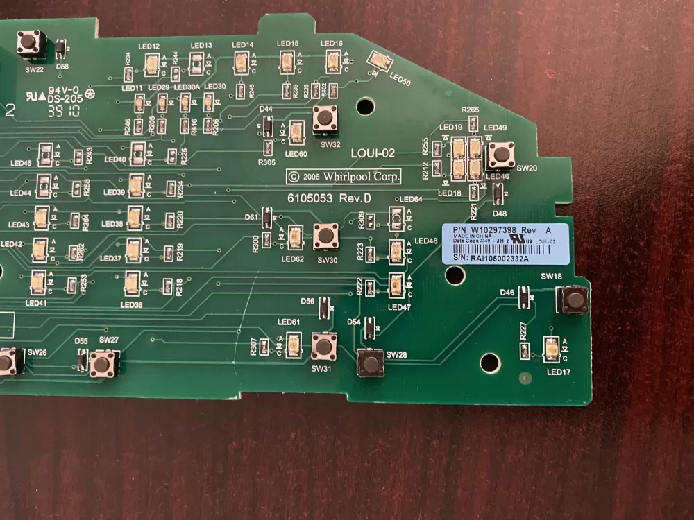 Whirlpool W10298622 W10297398 Washer Control Board AZ32223 | BK1678