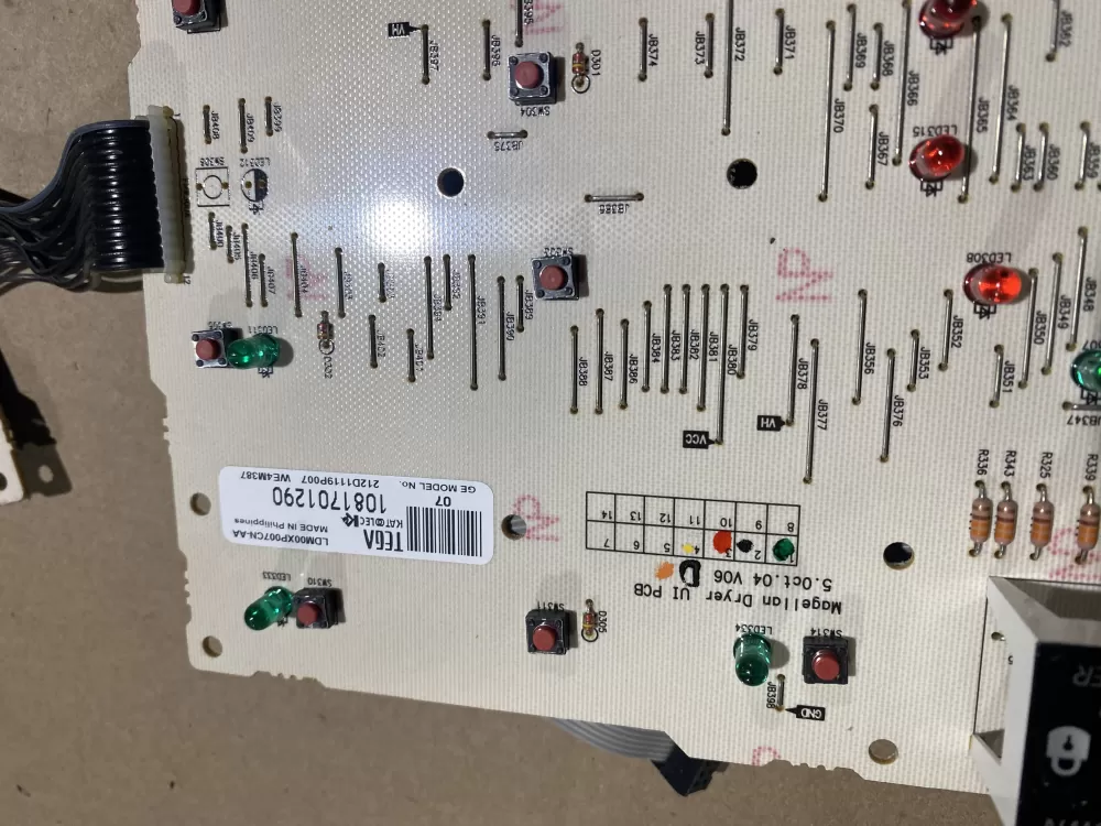 GE 212D1119P007 WE4M387 Dryer Control Board AZ64914 | BK2103
