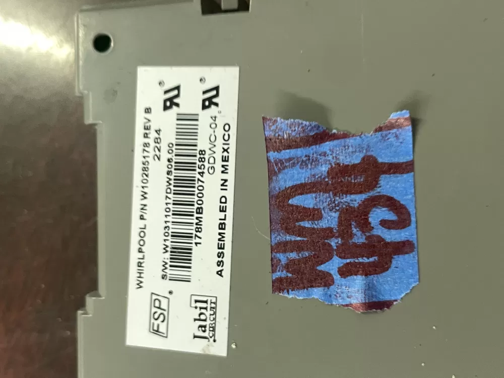 Whirlpool KitchenAid W10056352 Dishwasher Control Board AZ37424 | Wm434