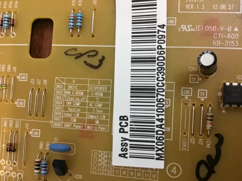 Samsung DA41-00670C DA41-00668A Refrigerator Control Board AZ30973 | NR1666