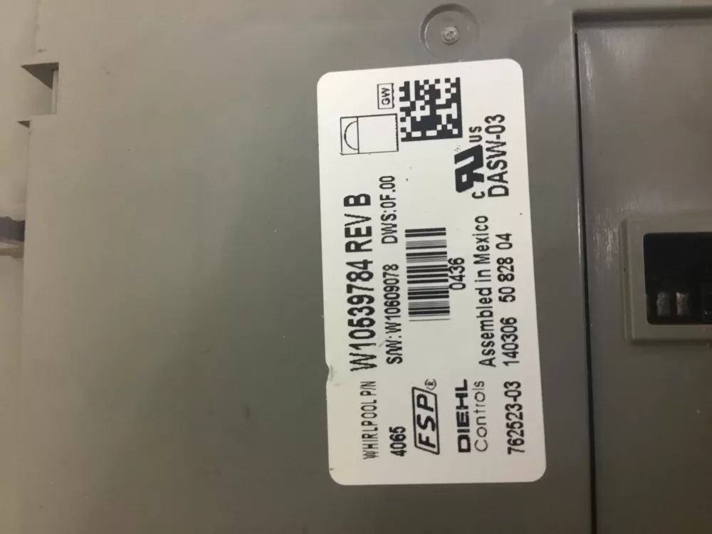 Whirlpool Kenmore W10539784 W10595569 Washer Dish Control Board AZ33790 | NR1687