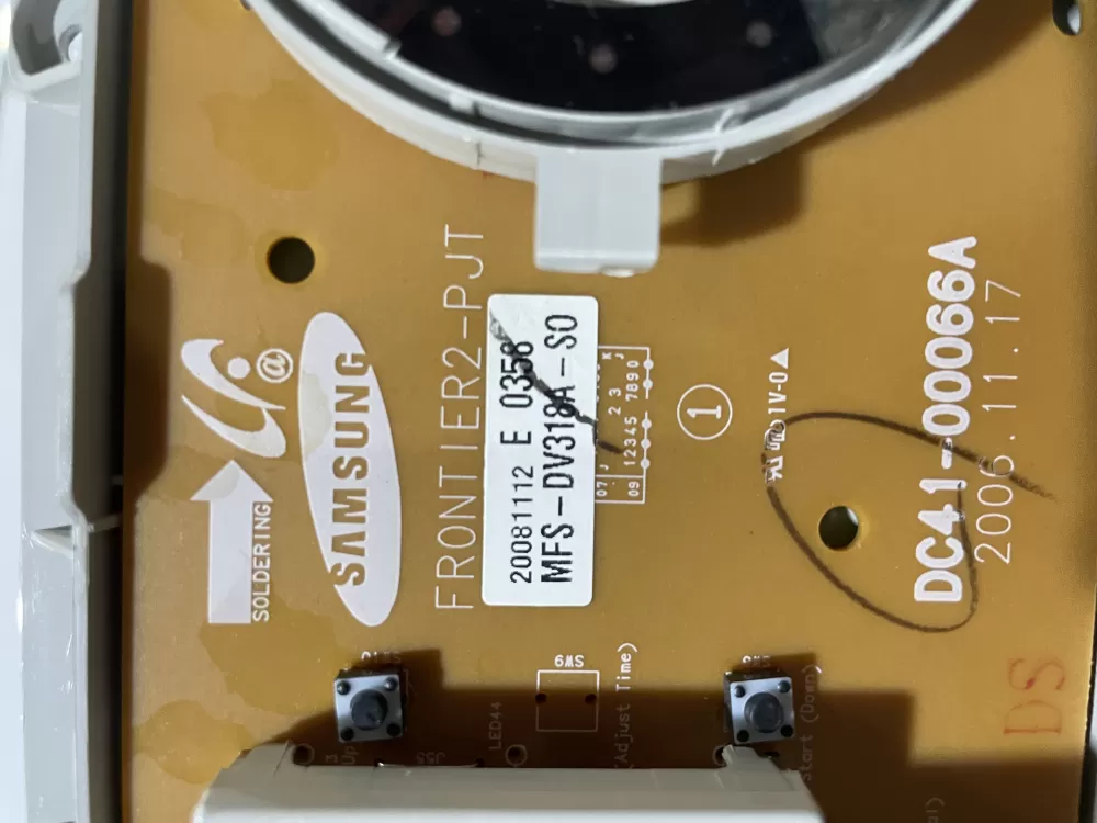 Samsung MFS-DV318A-S0 DC41-00066A Dryer UI Control Board AZ180916 | Wmv765
