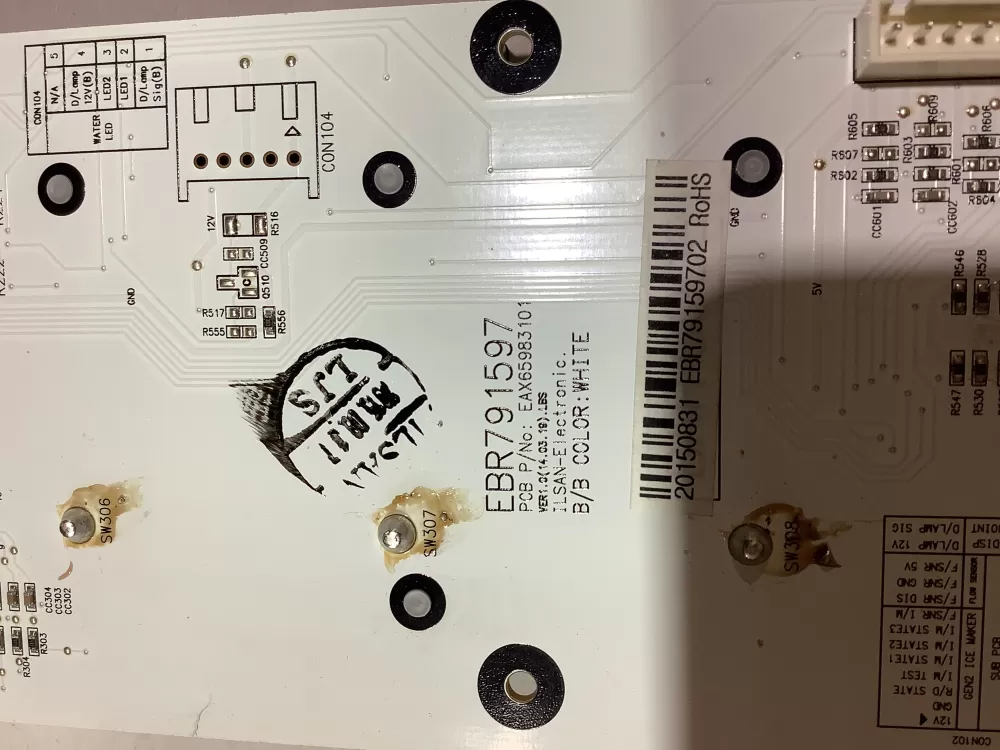 LG EBR79159702 KENMORE Refrigerator Control Board Dispenser AZ142430 | ZC2397