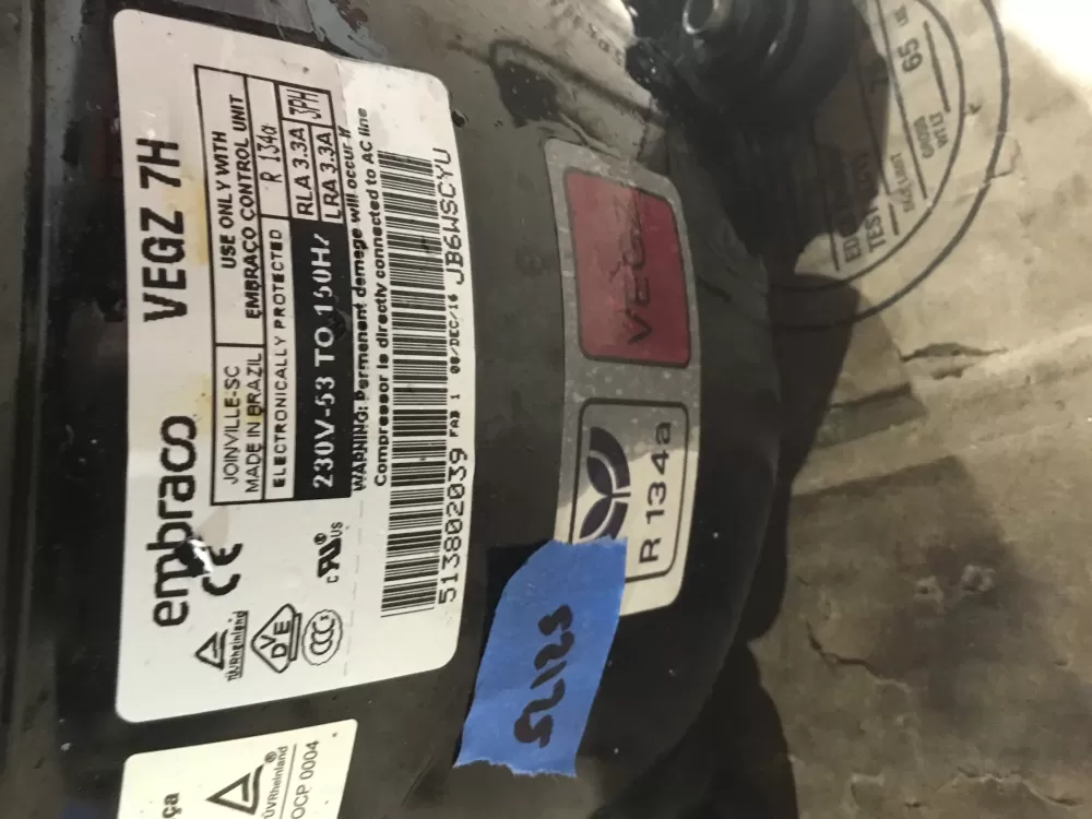 Embraco 513802039 Refrigerator Compressor AZ97374 | Sl125
