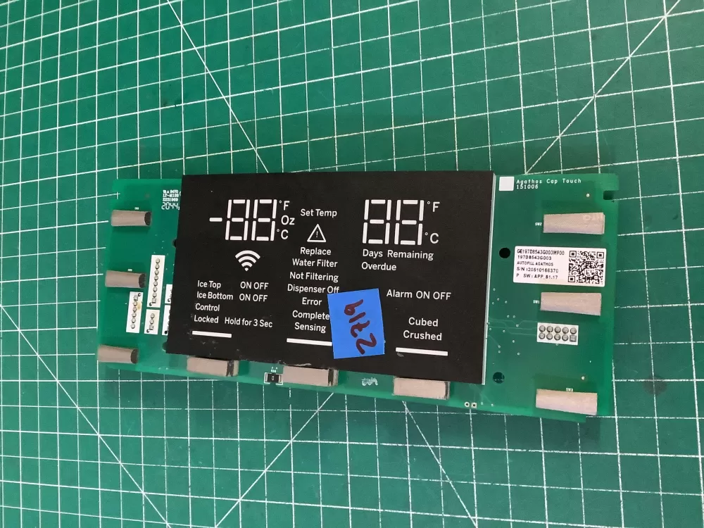 GE 197D8543G003 Wr55x30487 Refrigerator Control Board AZ185169 | NR2719