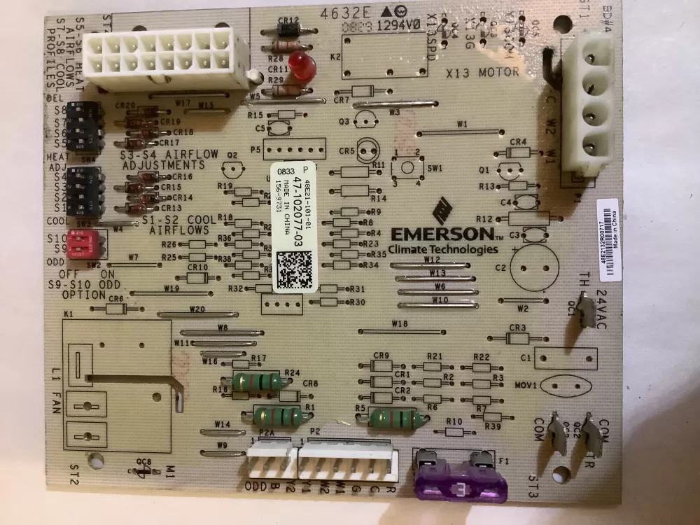 Rheem Emerson 47 102077 03 48e21 101 01  Control Board AZ104827 | AR1850