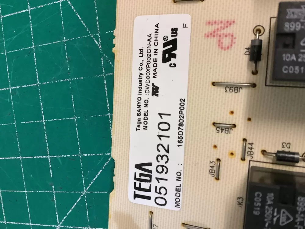 GE 165D7802P002 Dishwasher Control Board AZ225396 | NR325