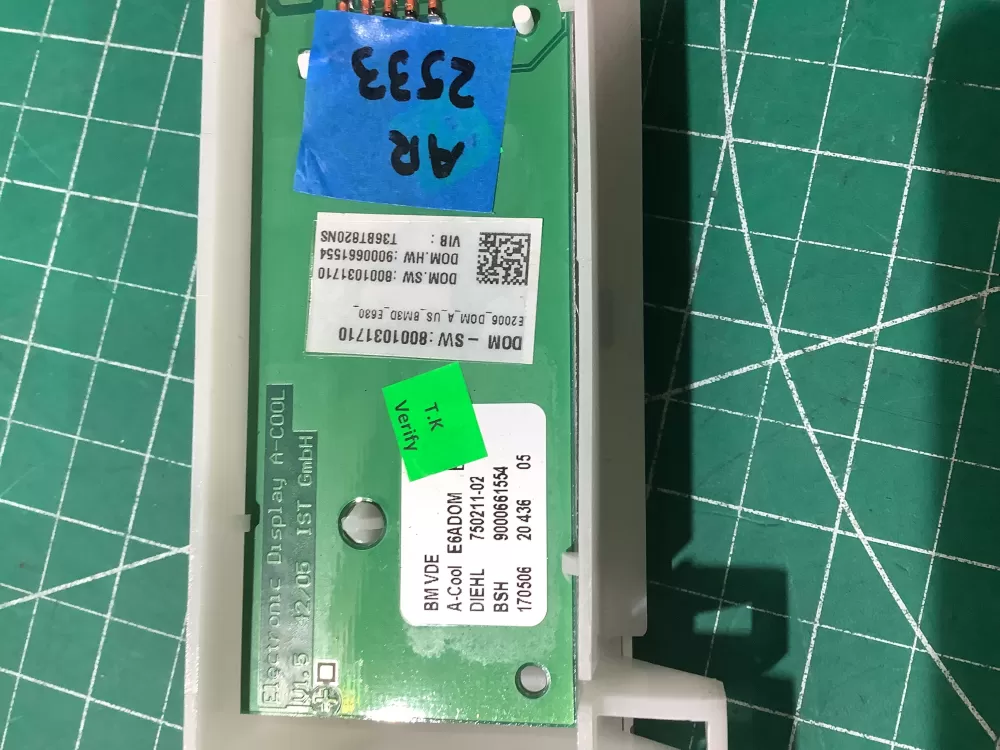 Bosch 11041716 9000661554 Refrigerator UI Control Board Module AZ191252 | AR2533