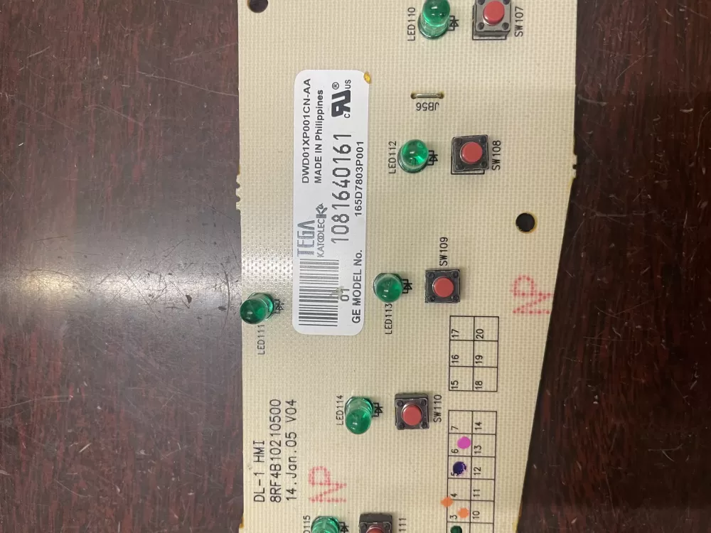 GE 165D7803P001 Dishwasher Control Board AZ33873 | KM1689