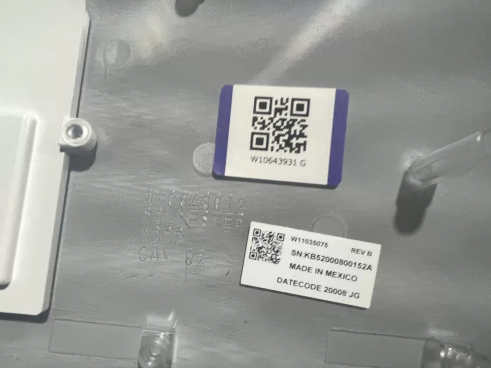 Whirlpool Kenmore W10643930 W106439301 Control Board Overlay AZ136942 | Wmv742