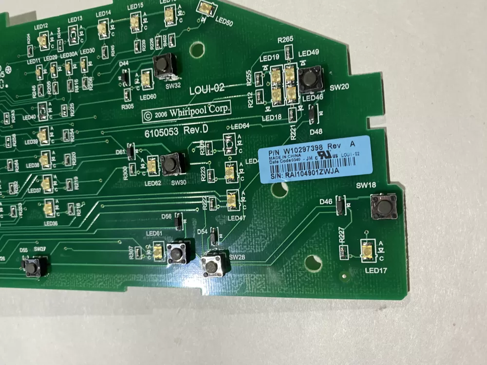 Whirlpool W10298622 W10297398 Washer Control Board AZ145017 | BK2432