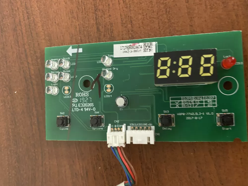 Midea E320265 Dishwasher Control Board AZ27327 | BK311