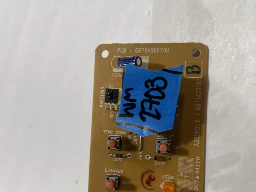 LG 6871A20193B Air Conditioner Control Board AZ183520 | Wm2703
