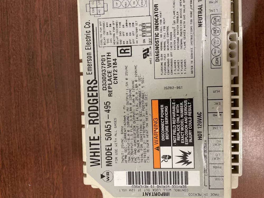 York Trane 50a51 495 Cnt2184 Furnace White Rodrs Control Board AZ28623 | KM212