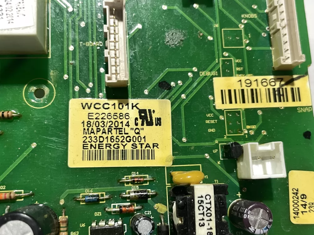 GE Kenmore WH18X10002 233D1652G001 Washer Control Board AZ111897 | Wm805