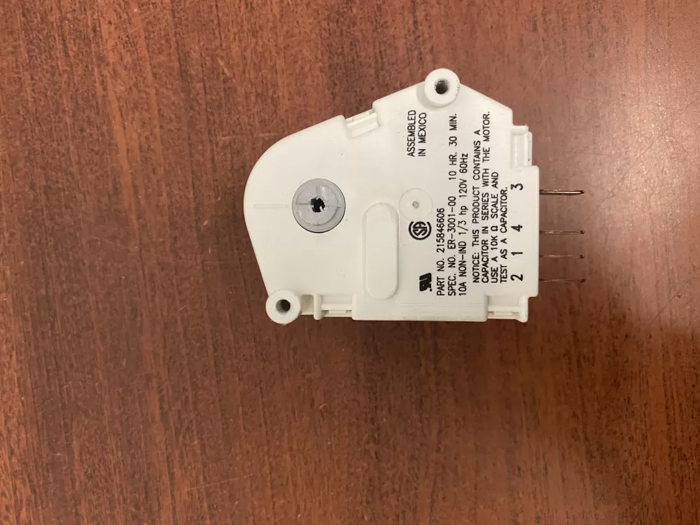 Frigidaire  Kenmore AP2111929 12762 215846602 00624728 00626234 00628510 00628518 0628510 08000559 08006054 08006992 08016919 08950148 215267800 215846605 215846606 240371001 241621501 3001671 3001701 3015909 3203657 4013391050 5300187484 5300628518 5301090474 5303203657 5303211155 5303211680 5303270622 5303275811 5303321133 5303321915 5304457327 5308006054 5308006992 624728 626234 628510 628518 8000559 8006054 8016919 8950148 C000062797 C62797 D007004112 DG187005 F000111695 G000187484 G172706 G174820 G186580 G187005 G187484 M1090167 M1090474 N8000559 R000900241 R000900764 R900241 PS423801 Refrigerator Defrost Timer