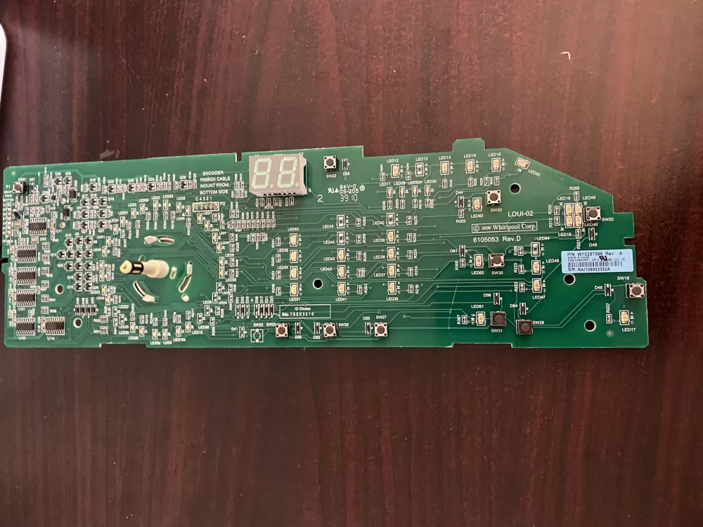 Whirlpool W10298622 W10297398 Washer Control Board