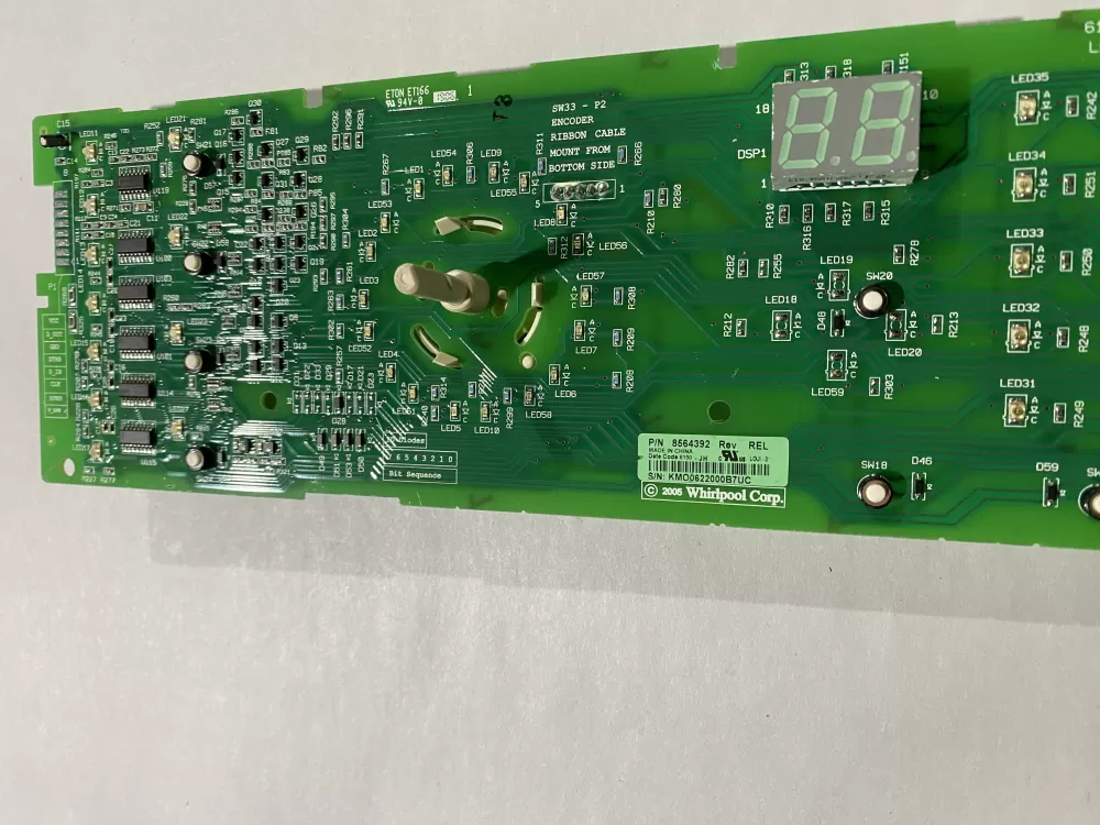 Kenmore 8564392 8564398 WP8564392 Washer Control Board AZ189240 | BK498