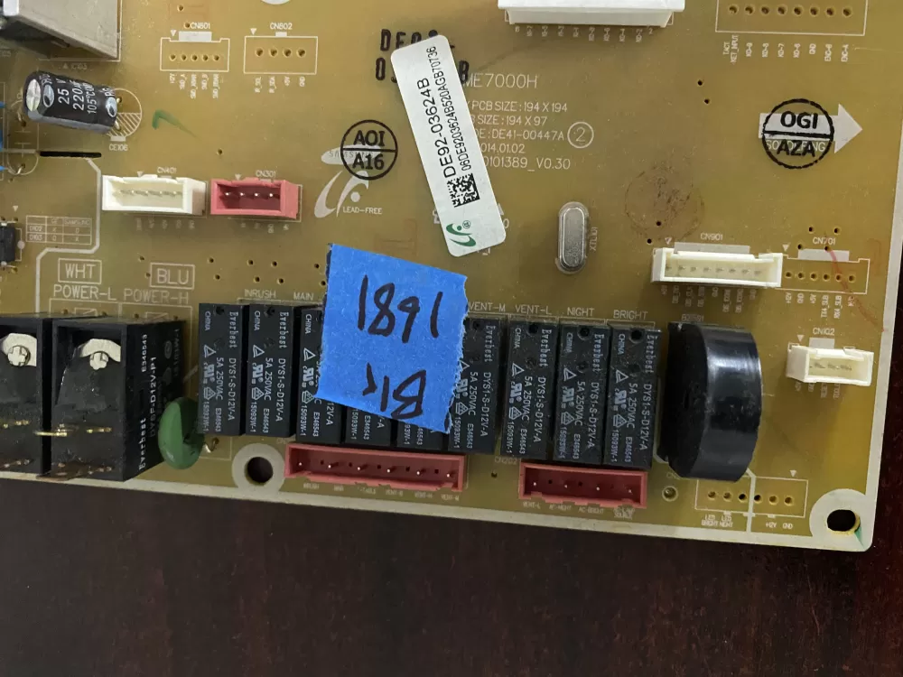 Samsung DE92 03624B Microwave Control Board Panel AZ32743 | BK1681