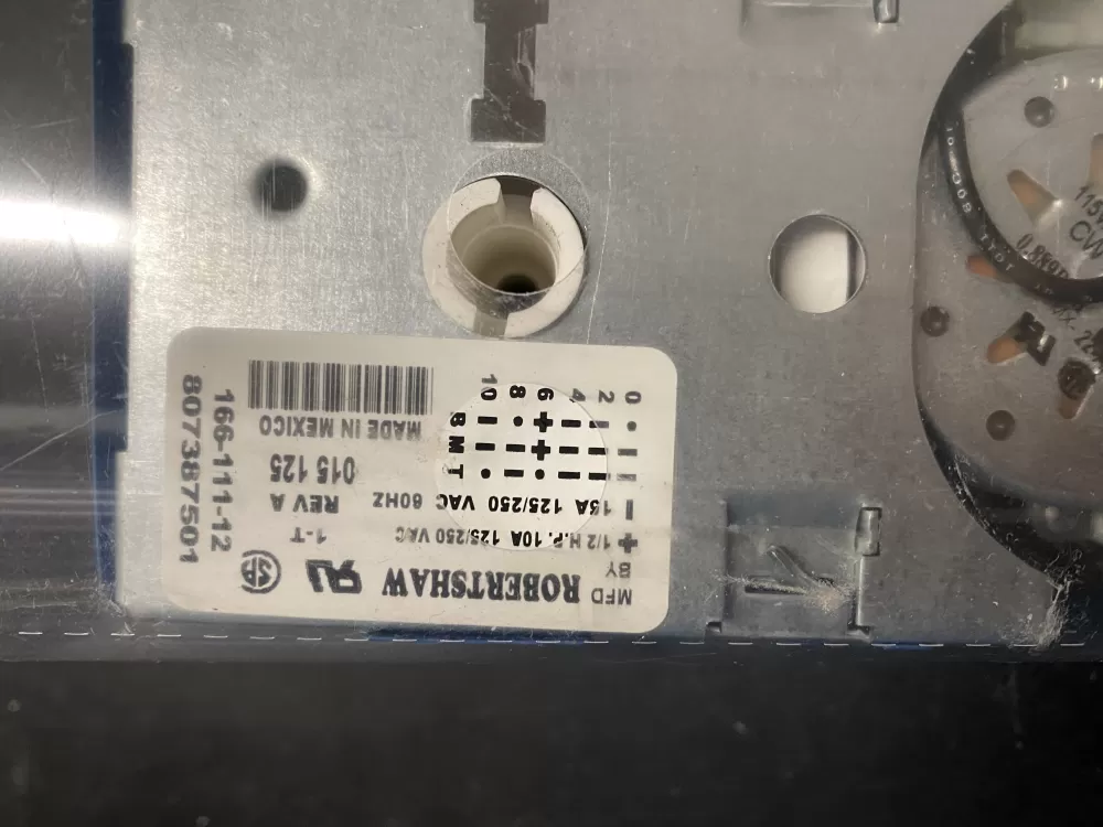 Frigidaire  Kenmore  Westinghouse AP5788729 807387501 PS8747114 Dishwasher Timer