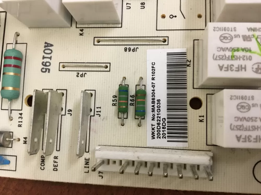 GE EBX1110P002 200D6221G036 Refrigerator Control Board AZ34606 | NR287