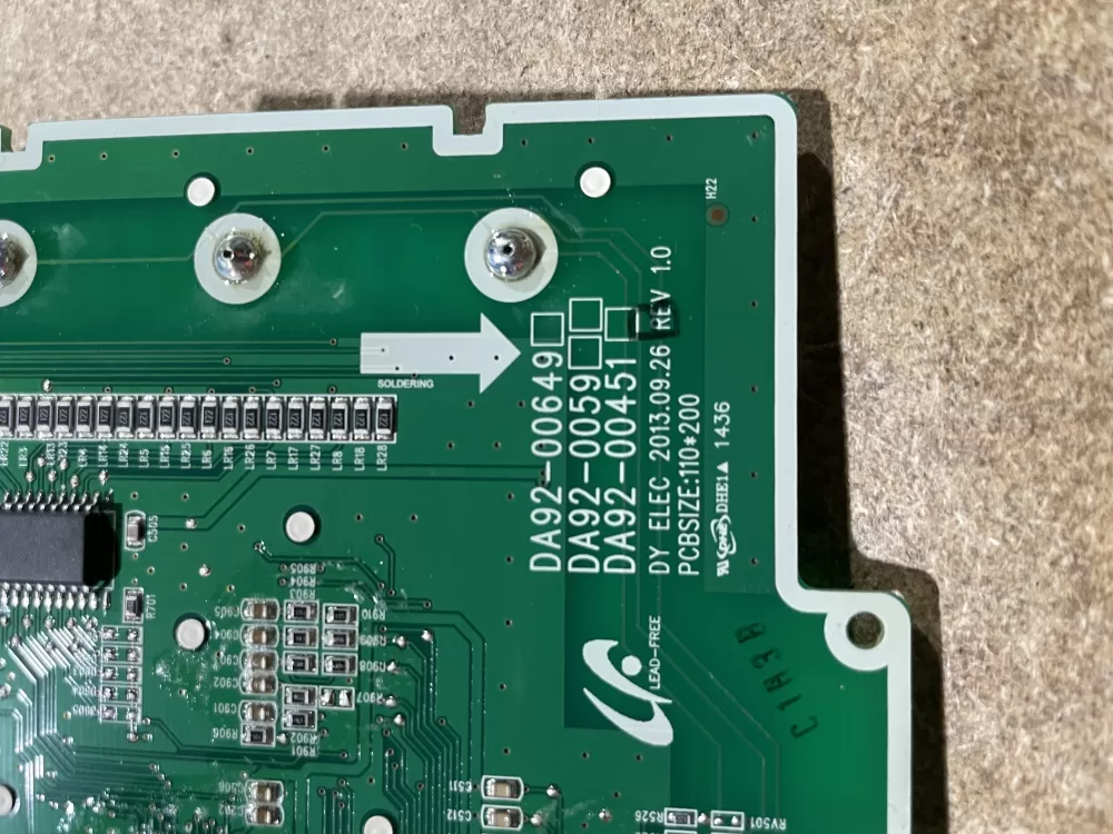 Samsung DA92 00649A Refrigerator Control Board Dispenser AZ75979 | W1773