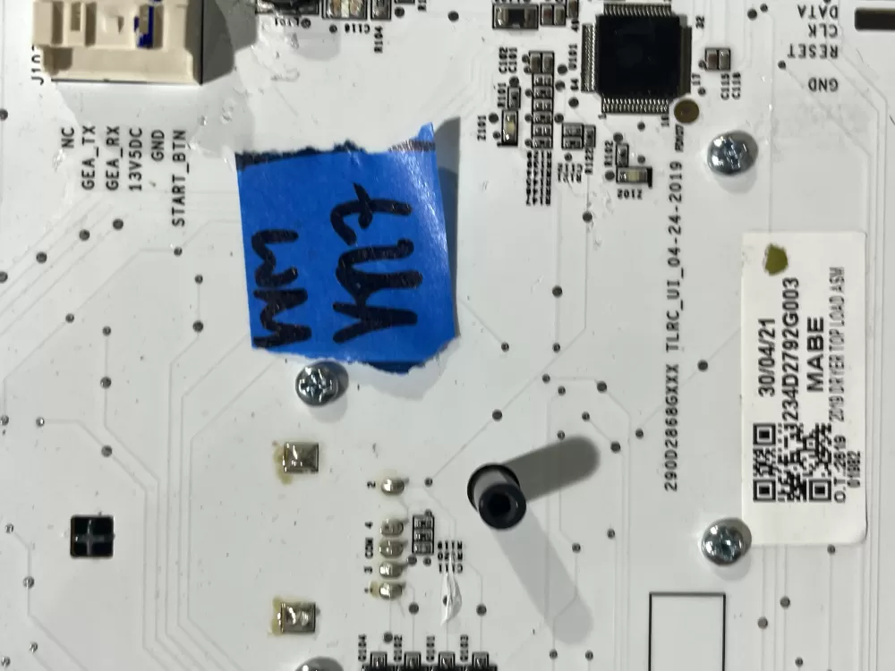 GE Dryer 234D2792G003 Main Board Assembly AZ162164 | Wmv817