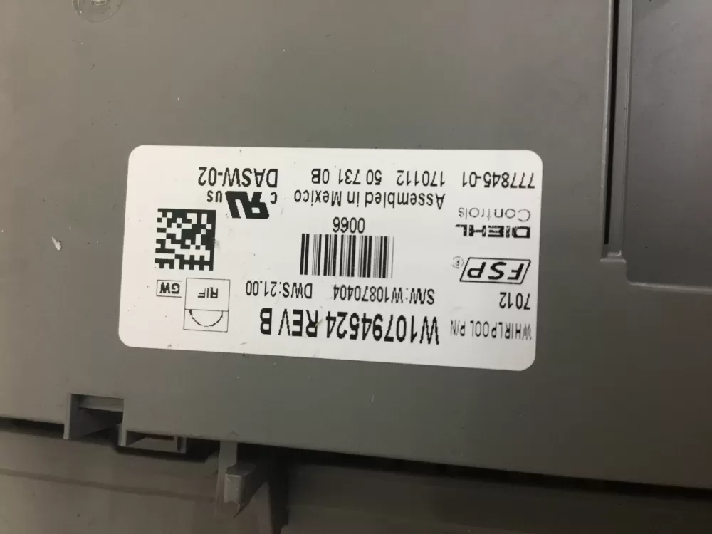 KitchenAid W10794524 Dishwasher Control Board AZ30552 | NR917