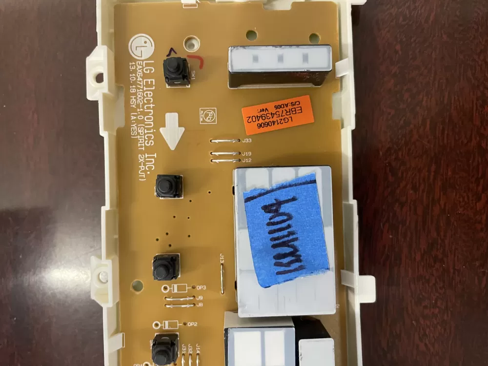 LG EBR75439402 Dryer User Interface Control Board PCB Assembly WAZ39600 | KM1104